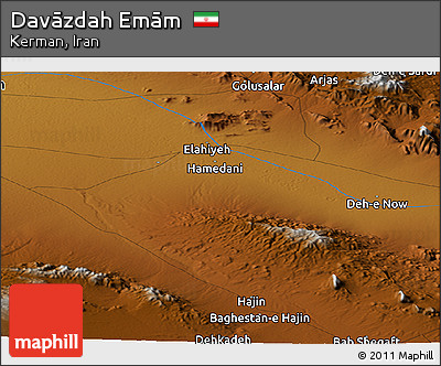 Physical Panoramic Map of Davāzdah Emām