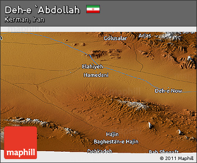 Physical Panoramic Map of Deh-e `Abdollah
