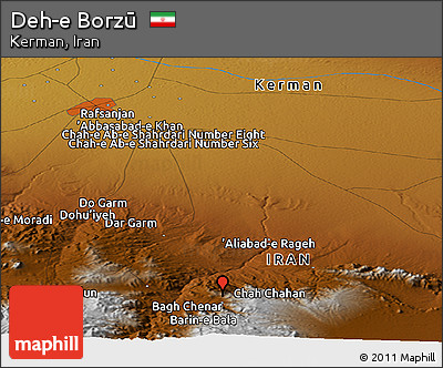 Physical Panoramic Map of Deh-e Borzū