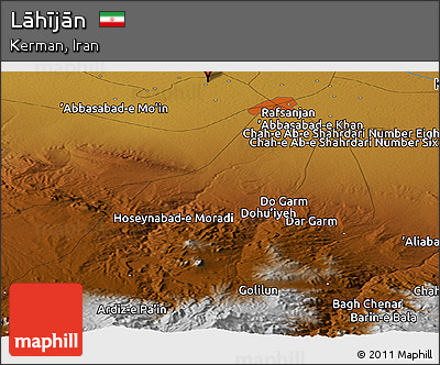 Physical Panoramic Map of Lāhījān