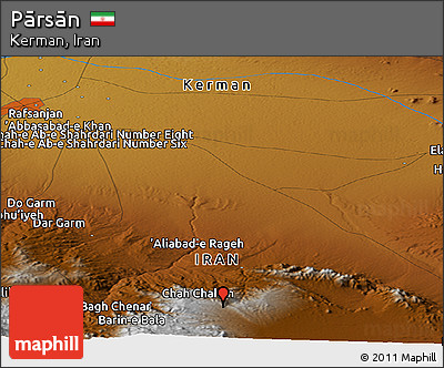 Physical Panoramic Map of Pārsān