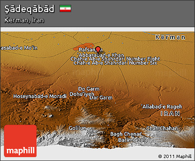 Physical Panoramic Map of Şādeqābād