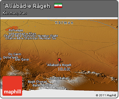 Physical Panoramic Map of `Alīābād-e Rāgeh