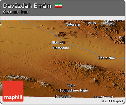 Physical Panoramic Map of Davāzdah Emām