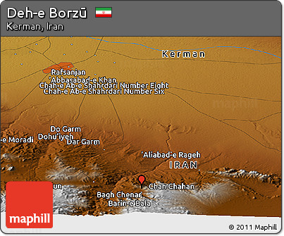 Physical Panoramic Map of Deh-e Borzū