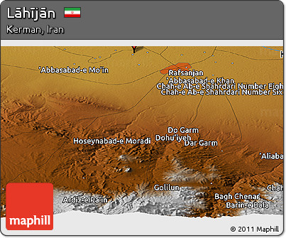 Physical Panoramic Map of Lāhījān