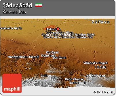 Physical Panoramic Map of Şādeqābād