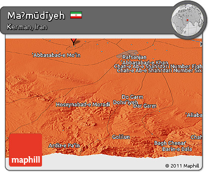 Political Panoramic Map of Maḩmūdīyeh
