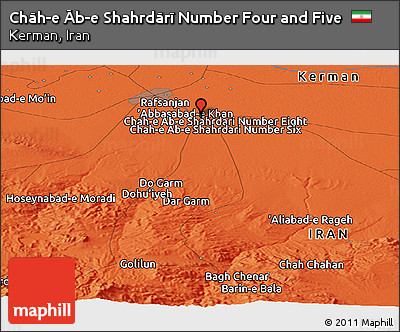 Political Panoramic Map of Chāh-e Āb-e Shahrdārī Number Four and Five