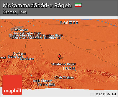 Political Panoramic Map of Moḩammadābād-e Rāgeh