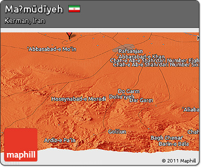 Political Panoramic Map of Maḩmūdīyeh