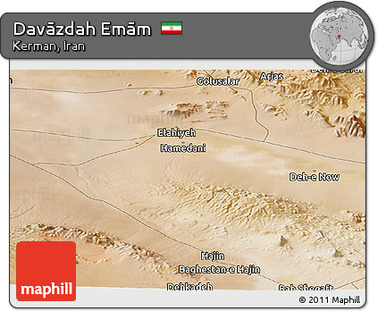 Satellite Panoramic Map of Davāzdah Emām