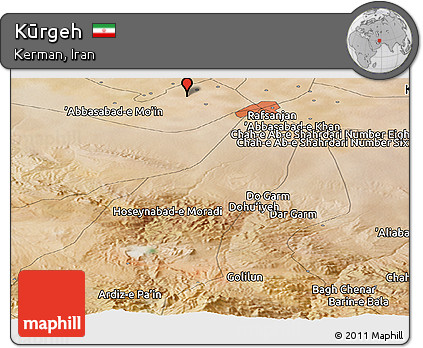 Satellite Panoramic Map of Kūrgeh