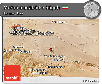 Satellite Panoramic Map of Moḩammadābād-e Rāgeh