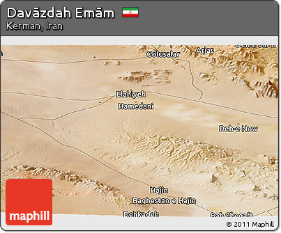 Satellite Panoramic Map of Davāzdah Emām