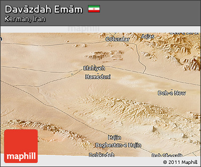 Satellite Panoramic Map of Davāzdah Emām