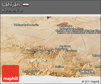 Satellite Panoramic Map of Lāhījān