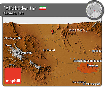 Physical 3D Map of `Alīābād-e Jar