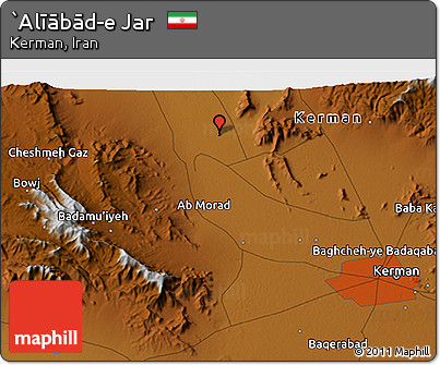 Physical 3D Map of `Alīābād-e Jar