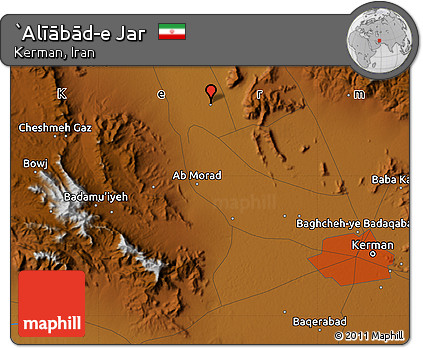 Physical Map of `Alīābād-e Jar