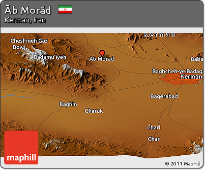 Physical Panoramic Map of Āb Morād