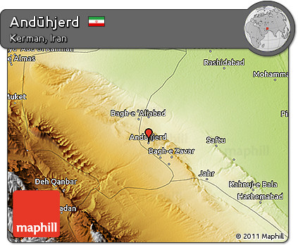 Physical 3D Map of Andūhjerd
