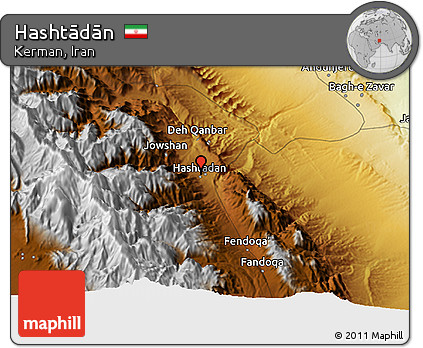 Physical 3D Map of Hashtādān