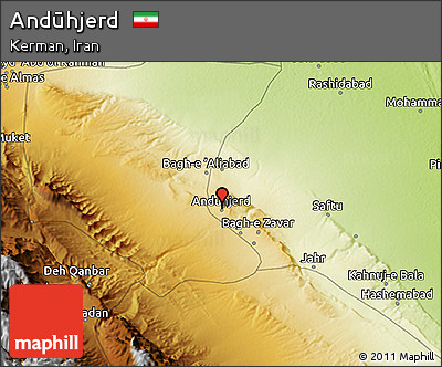 Physical 3D Map of Andūhjerd