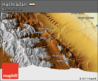 Physical 3D Map of Hashtādān