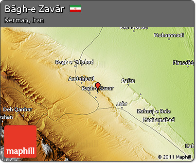 Physical 3D Map of Bāgh-e Zavār