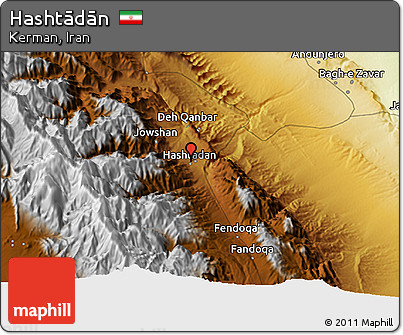 Physical 3D Map of Hashtādān