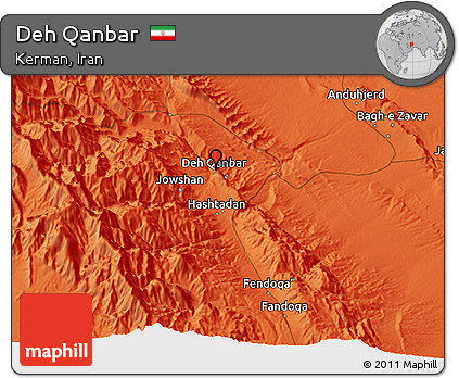 Political 3D Map of Deh Qanbar