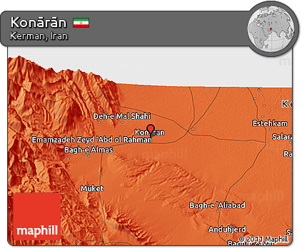 Political 3D Map of Konārān