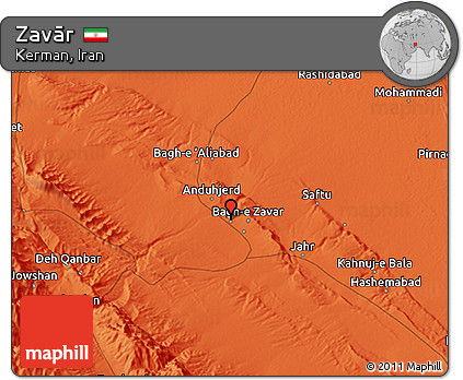Political 3D Map of Zavār