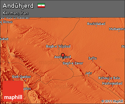 Political 3D Map of Andūhjerd