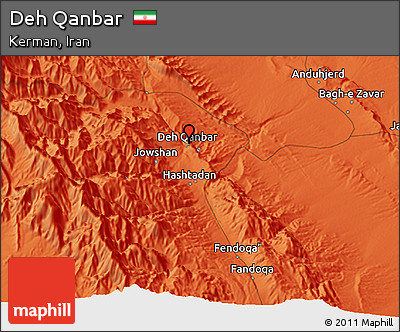 Political 3D Map of Deh Qanbar