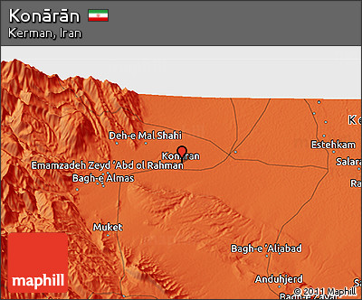 Political 3D Map of Konārān