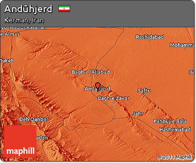 Political 3D Map of Andūhjerd