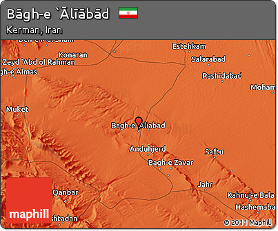 Political 3D Map of Bāgh-e `Ālīābād
