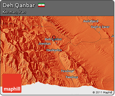 Political 3D Map of Deh Qanbar