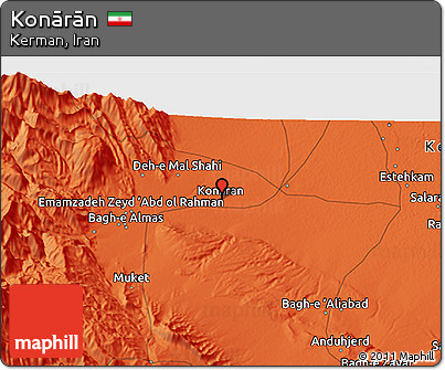 Political 3D Map of Konārān
