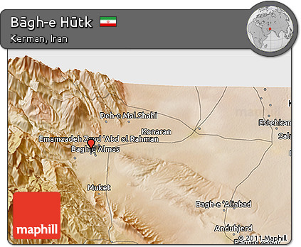 Satellite 3D Map of Bāgh-e Hūtk