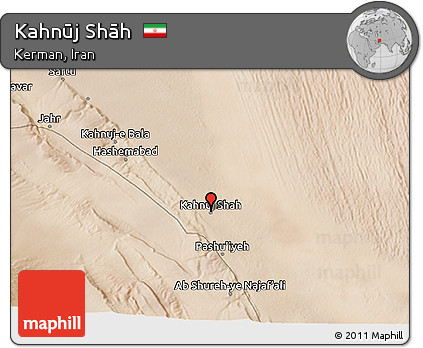 Satellite 3D Map of Kahnūj Shāh