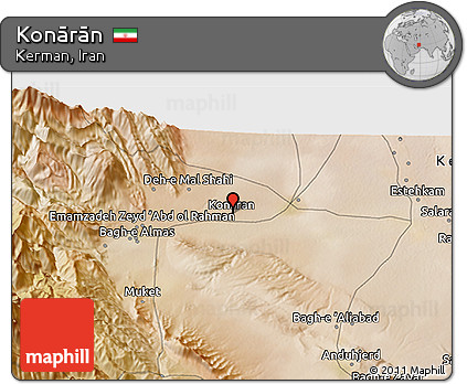 Satellite 3D Map of Konārān