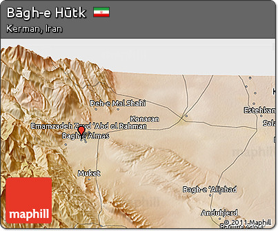 Satellite 3D Map of Bāgh-e Hūtk