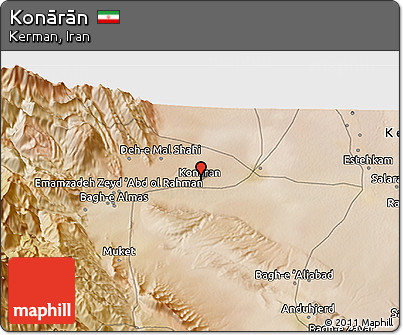 Satellite 3D Map of Konārān