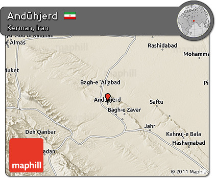 Shaded Relief 3D Map of Andūhjerd