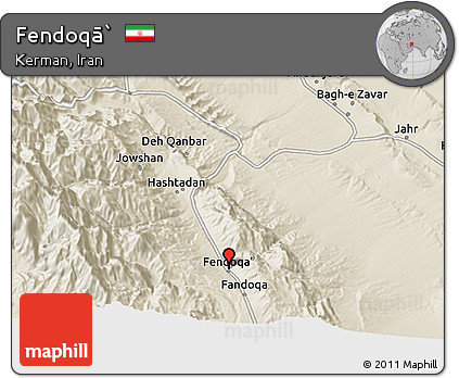 Shaded Relief 3D Map of Fendoqā`
