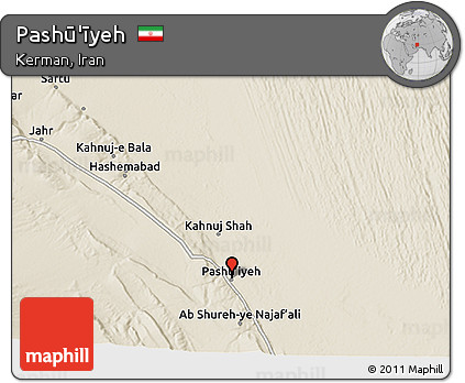 Shaded Relief 3D Map of Pashū'īyeh