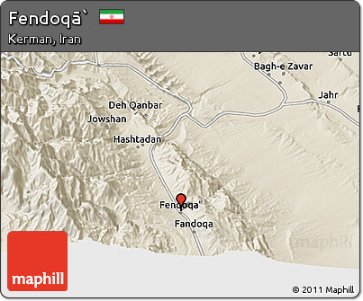 Shaded Relief 3D Map of Fendoqā`